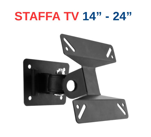 Supporto a parete singolo snodo 180° per TV 14-24