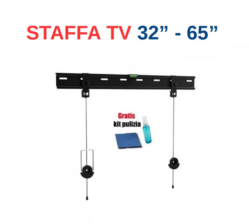 Supporto a parete per TV 32"-65" + Kit pulizia TV