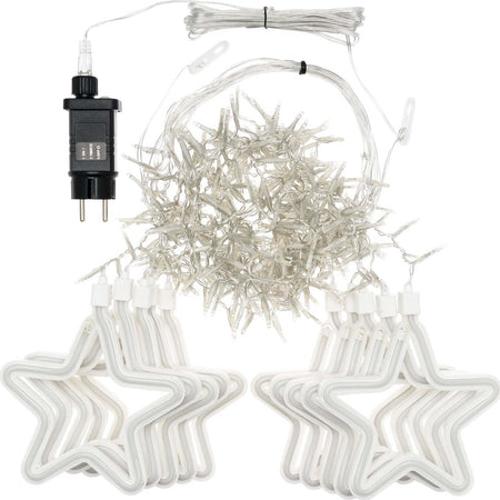 Stalattite decorata con stelle luminose con led SMD Neon bianco caldo per interno ed esterno Casa e cucina/Decorazioni per interni/Addobbi e decorazioni per ricorrenze/Decorazioni natalizie/Luci natalizie/Catene luminose per interni MagiediNatale.it - Altamura, Commerciovirtuoso.it