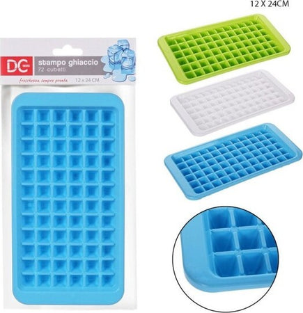 Stampo-Ghiaccio-72-Cubetti-12x24cm-Vaschetta-In-Vari-Colori-Assortiti-0214133