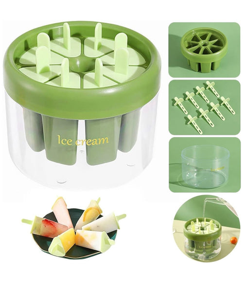 Stampo Stampi Per 8 Ghiaccioli Bastoncino Ghiaccio Riutilizzabili Gelato Fai Da Te