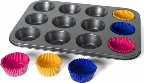 Stampo Teglia Per 12 Muffin Cupcake In Acciaio Antiadere Con Pirottini Colorati Casa, arredamento e bricolage > Cucina > Stampi Trade Shop italia - Napoli, Commerciovirtuoso.it