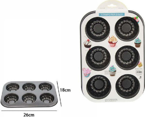 Stampo Teglia Vassoio Antiaderente 6 Muffin Cupcake Dolci Budino 26x18cm 59959 Casa, arredamento e bricolage > Cucina > Stampi Trade Shop italia - Napoli, Commerciovirtuoso.it
