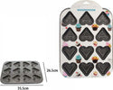 Stampo Teglia Vassoio Antiaderente Per 12 Muffin Cupcake Dolci Budino Cuori 59947 Casa e cucina/Teglie da forno e accessori per pasticceria/Teglie e stampi/Teglie per torte/Tortiere sagomate Trade Shop italia - Napoli, Commerciovirtuoso.it