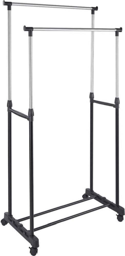 Stand Appendiabiti Allungabile In Acciaio Telescopico Ruote Doppio L80xh95-170cm Casa e cucina/Organizzazione interni/Organizzazione guardaroba/Stand appendiabiti Trade Shop italia - Napoli, Commerciovirtuoso.it
