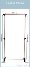 Stand-Appendiabiti-Allungabile-Telescopico-Singolo-Con-Base-64-X-28-X-73/130-Cm