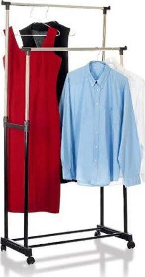 Stand-Appendiabiti-Doppio-Attaccapanni-Altezza-Regolabile-Appendi-Abiti-Negozio