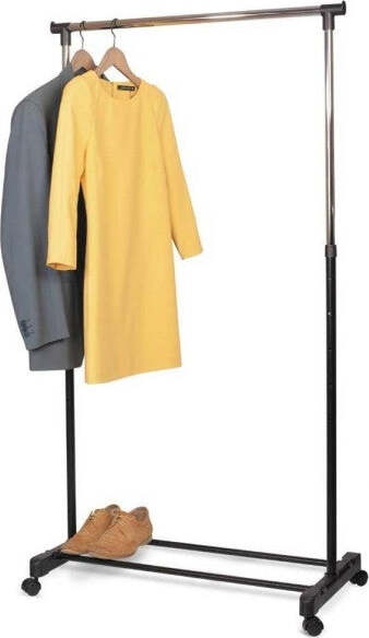 Stand-Appendiabiti-In-Metallo-Altezza-Regolabile-Con-Ripiano-Ruote-Camera-Letto