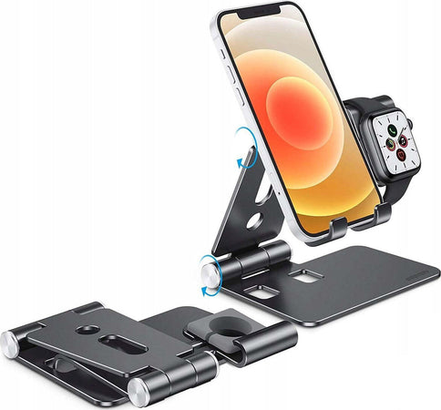 Stand per smartphone smartwatch tablet 2 in 1 OMOTON CW04 lega alluminio