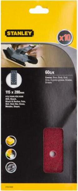 STANLEY-10-FOGLI-ABRASIVI-115X280MM.-14-FORI-GR-ANA-60