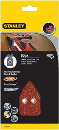 STANLEY-5-FOGLI-VELCRO-ABRASIVI-PER-MULTILEVIGATRICE-GRANA-60