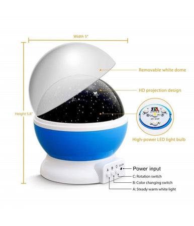 Star Master Lampada Proiettore Luci Led Effetto Cielo Stellato Colore Notte 5v