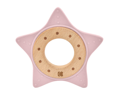 Massaggiagengive in legno e Silicone Pink Star