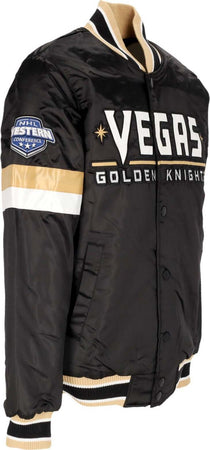 STARTER-Giubbotto-Bomber-Uomo-Nhl-Home-Game-Satin-Jacket-Vegkni-Original-Team-Colors-da-uomo