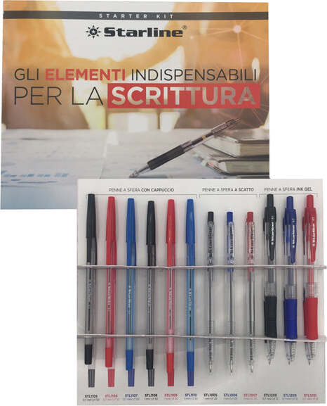Starter Kit scrittura Basic - Starline [multipack] 10 pezzi Cancelleria e prodotti per ufficio/Penne matite scrittura e correzione/Penne e ricariche/Penne roller a inchiostro gel Eurocartuccia - Pavullo, Commerciovirtuoso.it