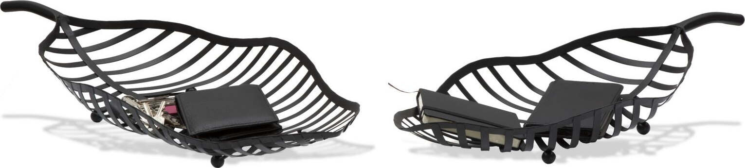 S/Tasche Foglia Black Coppia Cm 61X25X7,5-55X20X7,5 Casa e cucina/Decorazioni per interni/Accessori decorativi/Ciotole decorative Led Mall Home - Napoli, Commerciovirtuoso.it