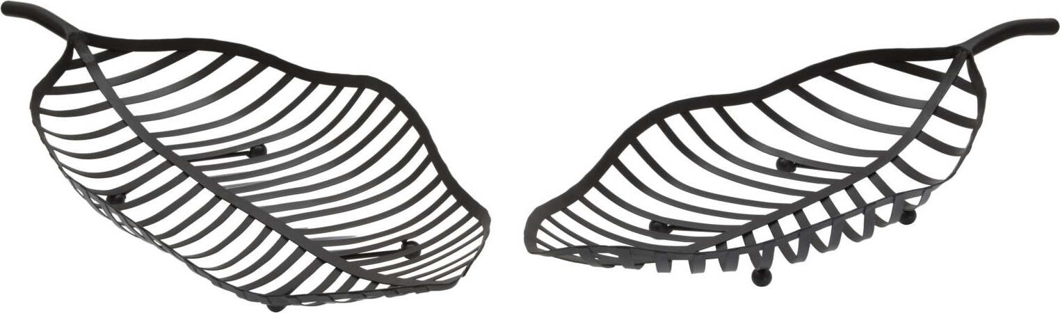 S/Tasche Foglia Black Coppia Cm 61X25X7,5-55X20X7,5 Casa e cucina/Decorazioni per interni/Accessori decorativi/Ciotole decorative Led Mall Home - Napoli, Commerciovirtuoso.it