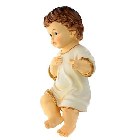 Gesù bambino senza culla bambinello per presepe in poliresina h 19 cm