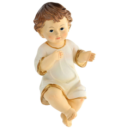 Gesù bambino senza culla bambinello per presepe in poliresina h 19 cm