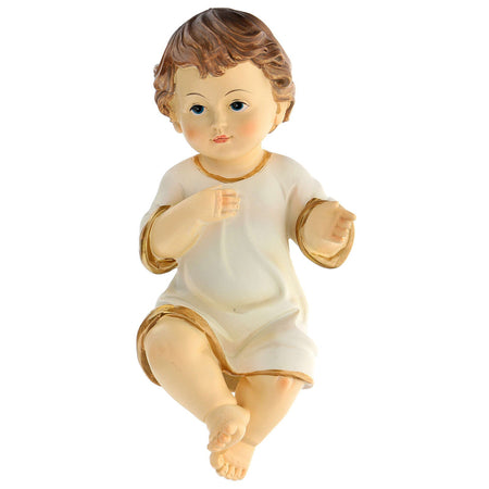 Gesù bambino senza culla bambinello per presepe in poliresina h 19 cm