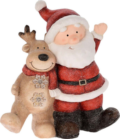 Statua Natalizia Babbo natale con renna in poliresina decorazione con led h 40 cm Casa e cucina/Decorazioni per interni/Addobbi e decorazioni per ricorrenze/Decorazioni natalizie/Schiaccianoci MagiediNatale.it - Altamura, Commerciovirtuoso.it