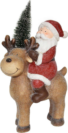 Statua Natalizia Babbo natale su Renna in poliresina decorazione a led h 46 cm Casa e cucina/Decorazioni per interni/Addobbi e decorazioni per ricorrenze/Decorazioni natalizie/Schiaccianoci MagiediNatale.it - Altamura, Commerciovirtuoso.it