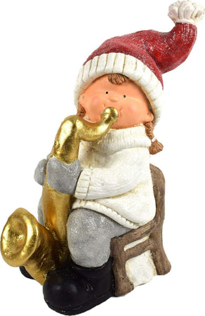 Statua Natalizia Bimba con sassofono in poliresina decorazione h 40 cm Casa e cucina/Decorazioni per interni/Addobbi e decorazioni per ricorrenze/Decorazioni natalizie/Schiaccianoci MagiediNatale.it - Altamura, Commerciovirtuoso.it