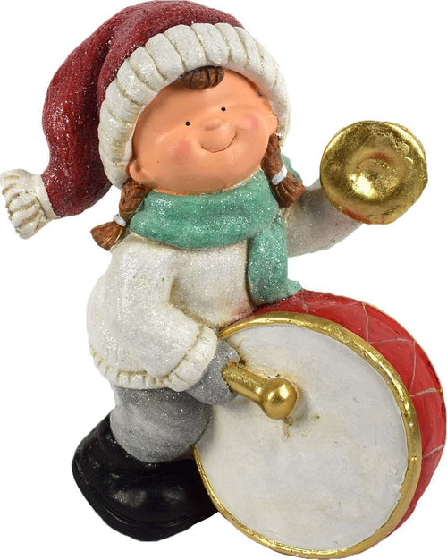 Statua Natalizia Bimba con tamburo in poliresina decorazione h 38 cm Casa e cucina/Decorazioni per interni/Addobbi e decorazioni per ricorrenze/Decorazioni natalizie/Schiaccianoci MagiediNatale.it - Altamura, Commerciovirtuoso.it