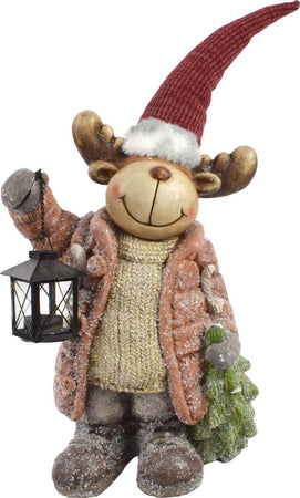 Statua Natalizia Renna in poliresina decorazione con lanterna h 55 cm Casa e cucina/Decorazioni per interni/Addobbi e decorazioni per ricorrenze/Decorazioni natalizie/Schiaccianoci MagiediNatale.it - Altamura, Commerciovirtuoso.it