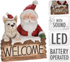 Statua Natalizia Welcome con Babbo natale in poliresina decorazione con led h 50 cm Casa e cucina/Decorazioni per interni/Addobbi e decorazioni per ricorrenze/Decorazioni natalizie/Schiaccianoci MagiediNatale.it - Altamura, Commerciovirtuoso.it