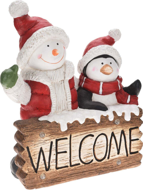 Statua Natalizia Welcome con Pinguino in poliresina decorazione con led h 50 cm Casa e cucina/Decorazioni per interni/Addobbi e decorazioni per ricorrenze/Decorazioni natalizie/Schiaccianoci MagiediNatale.it - Altamura, Commerciovirtuoso.it