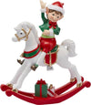 Statuetta a forma di Elfo con cavallo in poliresina, color bianco e rosso, 20 x 6 x h 23 cm Casa e cucina/Decorazioni per interni/Addobbi e decorazioni per ricorrenze/Decorazioni natalizie/Schiaccianoci MagiediNatale.it - Altamura, Commerciovirtuoso.it