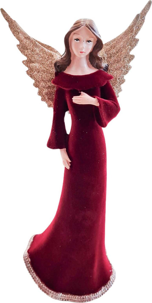 Statuetta Angelo con Abito in velluto Rosso decorazione natalizia h 29 cm Casa e cucina/Decorazioni per interni/Addobbi e decorazioni per ricorrenze/Decorazioni natalizie/Punte albero di Natale MagiediNatale.it - Altamura, Commerciovirtuoso.it