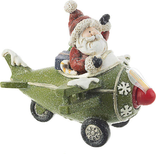 Statuetta Babbo Natale con aeroplano pupazzo decorazione natalizia per interno esterno Casa e cucina/Decorazioni per interni/Addobbi e decorazioni per ricorrenze/Decorazioni natalizie/Schiaccianoci MagiediNatale.it - Altamura, Commerciovirtuoso.it