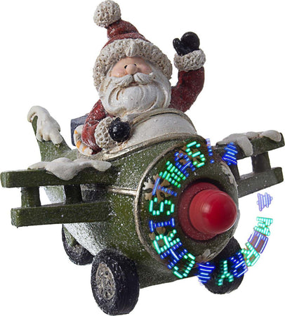 Statuetta Babbo Natale con aeroplano pupazzo decorazione natalizia per interno esterno Casa e cucina/Decorazioni per interni/Addobbi e decorazioni per ricorrenze/Decorazioni natalizie/Schiaccianoci MagiediNatale.it - Altamura, Commerciovirtuoso.it