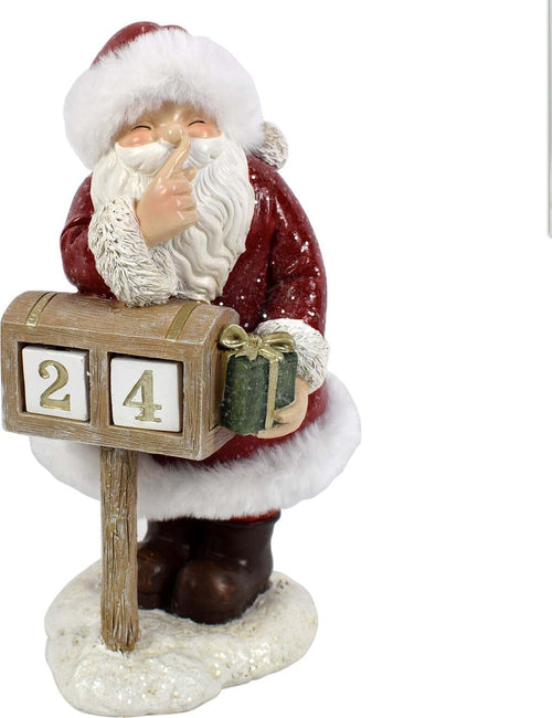 Statuetta Babbo Natale con calendario dell' avvento Rosso e oro in poliresina h 23 cm Casa e cucina/Decorazioni per interni/Addobbi e decorazioni per ricorrenze/Decorazioni natalizie/Calendari dell'avvento MagiediNatale.it - Altamura, Commerciovirtuoso.it