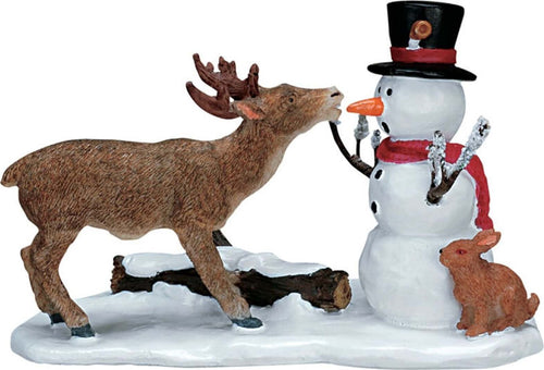 Statuetta cervo con pupazzo di neve decorazione natalizia per presepe e villaggio di Natale Casa e cucina/Decorazioni per interni/Addobbi e decorazioni per ricorrenze/Decorazioni natalizie/Oggettistica MagiediNatale.it - Altamura, Commerciovirtuoso.it