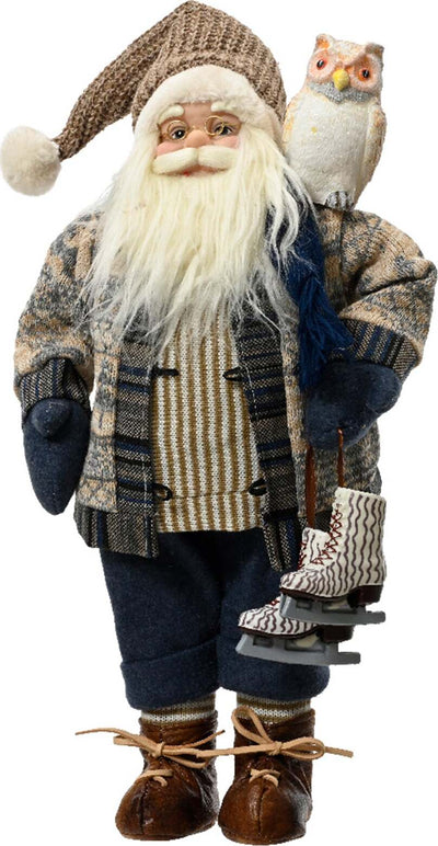 Statuetta con babbo natale con gufo decorazione per interno h 60 cm Casa e cucina/Decorazioni per interni/Addobbi e decorazioni per ricorrenze/Decorazioni natalizie/Schiaccianoci MagiediNatale.it - Altamura, Commerciovirtuoso.it