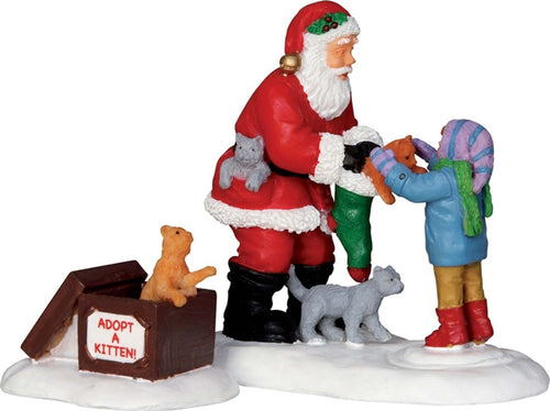 Statuetta di Babbo Natale con i gatti decorazione per presepe e villaggio natalizio Casa e cucina/Decorazioni per interni/Addobbi e decorazioni per ricorrenze/Decorazioni natalizie/Oggettistica MagiediNatale.it - Altamura, Commerciovirtuoso.it