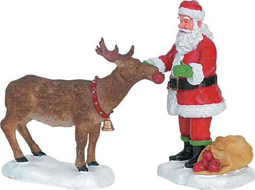 Statuetta di Babbo Natale con la renna decorazione per presepe e villaggio natalizio Casa e cucina/Decorazioni per interni/Addobbi e decorazioni per ricorrenze/Decorazioni natalizie/Oggettistica MagiediNatale.it - Altamura, Commerciovirtuoso.it