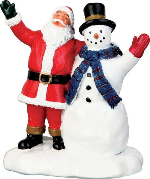 Statuetta di Babbo Natale con pupazzo di neve decorazione per presepe e villaggio natalizio Casa e cucina/Decorazioni per interni/Addobbi e decorazioni per ricorrenze/Decorazioni natalizie/Oggettistica MagiediNatale.it - Altamura, Commerciovirtuoso.it