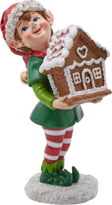 Statuetta di Elfo che trasporta una Casetta pan di zenzero da 18 cm Casa e cucina/Decorazioni per interni/Addobbi e decorazioni per ricorrenze/Decorazioni natalizie/Schiaccianoci MagiediNatale.it - Altamura, Commerciovirtuoso.it