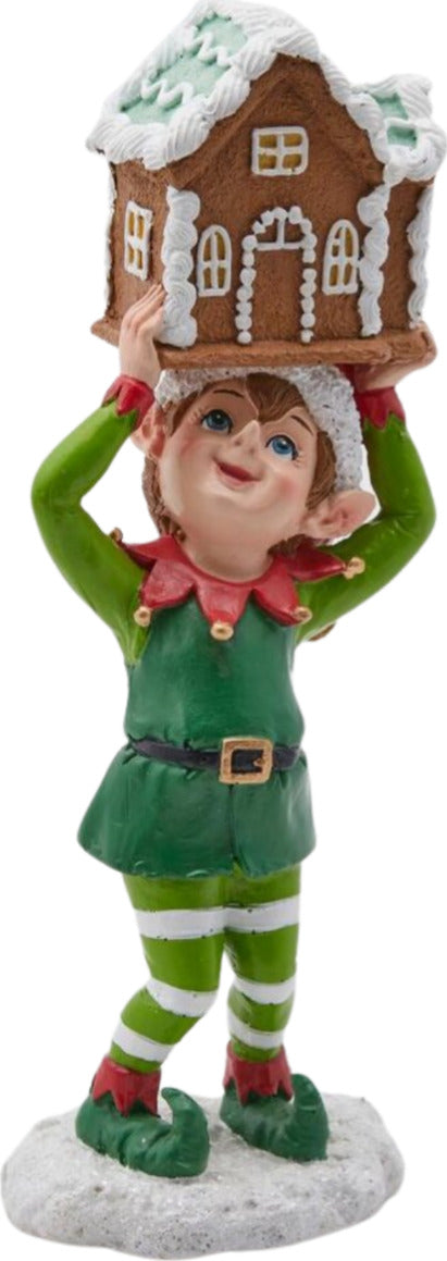 Statuetta di Elfo che trasporta una Casetta pan di zenzero da 24 cm Casa e cucina/Decorazioni per interni/Addobbi e decorazioni per ricorrenze/Decorazioni natalizie/Schiaccianoci MagiediNatale.it - Altamura, Commerciovirtuoso.it