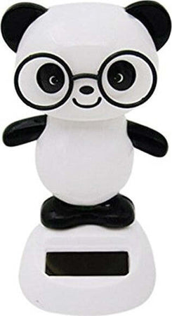 Statuetta-Oscillante-Ad-Energia-Solare-Panda-Occhiali-Dondolo-Movimento-Per-Auto