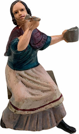 Statuetta per presepe natalizio donna che mangia con una posata ed un piatto h 10 cm Casa e cucina/Decorazioni per interni/Addobbi e decorazioni per ricorrenze/Decorazioni natalizie/Presepi/Statuine e fondali per il presepe MagiediNatale.it - Altamura, Commerciovirtuoso.it