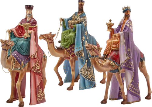 Statuette di Re magi in groppa ai cammelli, in poliresina, confezione da 3 pezzi 46 cm Casa e cucina/Decorazioni per interni/Addobbi e decorazioni per ricorrenze/Decorazioni natalizie/Presepi/Statuine e fondali per il presepe MagiediNatale.it - Altamura, Commerciovirtuoso.it