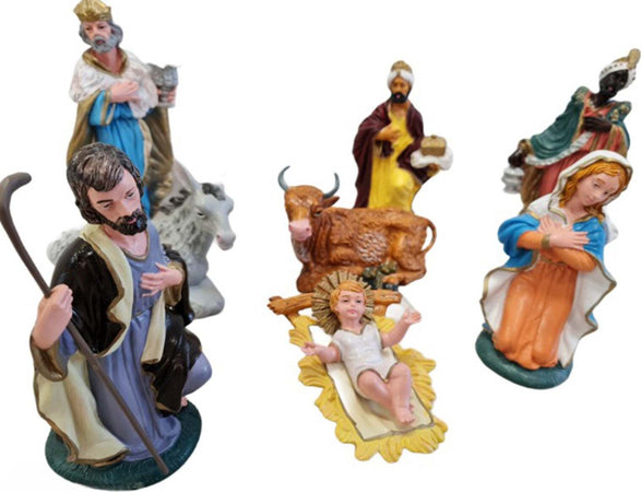 Statuette natività con 8 figure principali da 20 cm per presepe natalizio in plastica Casa e cucina/Decorazioni per interni/Addobbi e decorazioni per ricorrenze/Decorazioni natalizie/Presepi/Statuine e fondali per il presepe MagiediNatale.it - Altamura, Commerciovirtuoso.it