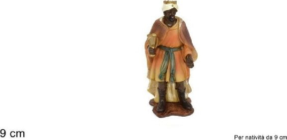 Statuina-Baldassarre-9-Cm-Per-Presepe-In-Resina-Decoro-Natale-Natalizio-Natività