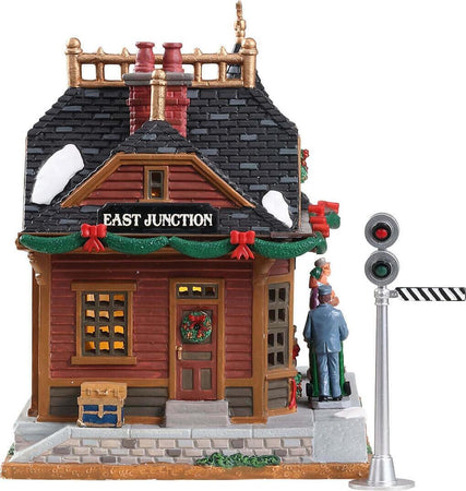 Stazione di giunzione edificio in porcellana per villaggio di Natale con luci luminose Casa e cucina/Decorazioni per interni/Addobbi e decorazioni per ricorrenze/Decorazioni natalizie/Oggettistica MagiediNatale.it - Altamura, Commerciovirtuoso.it