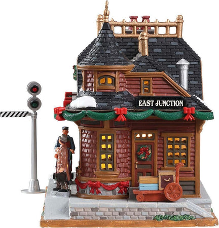 Stazione di giunzione edificio in porcellana per villaggio di Natale con luci luminose Casa e cucina/Decorazioni per interni/Addobbi e decorazioni per ricorrenze/Decorazioni natalizie/Oggettistica MagiediNatale.it - Altamura, Commerciovirtuoso.it